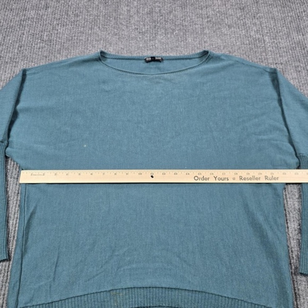 Eileen Fisher Sweater Pullover Womens Medium Green 100% Merino Wool Dolman - Picture 8 of 9